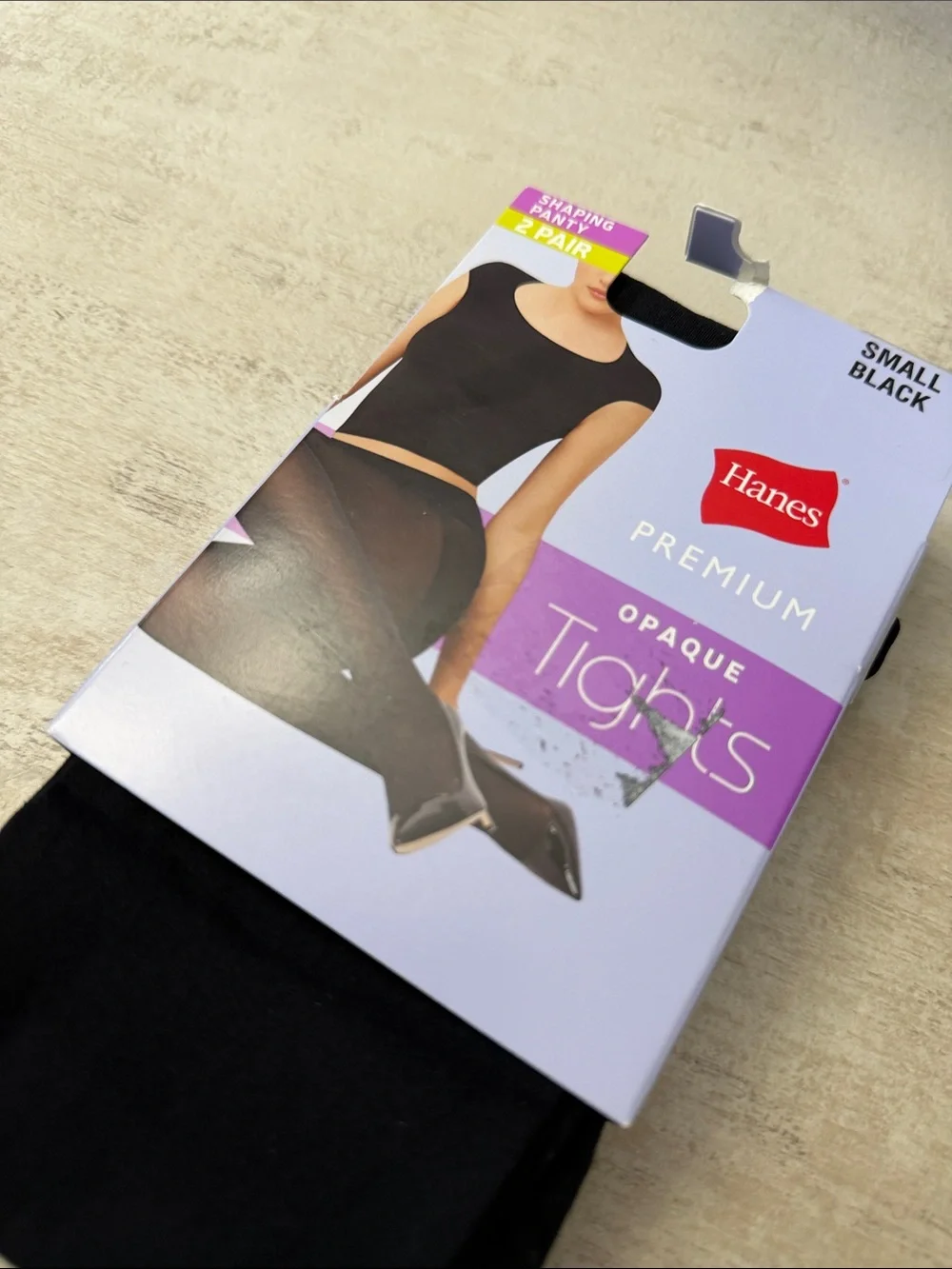 Hanes Premium Opaque Tights - Black. Two pair